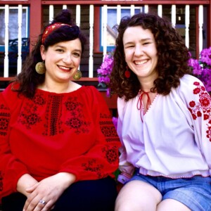 Nanilo are two white females wearing red and white shirts.